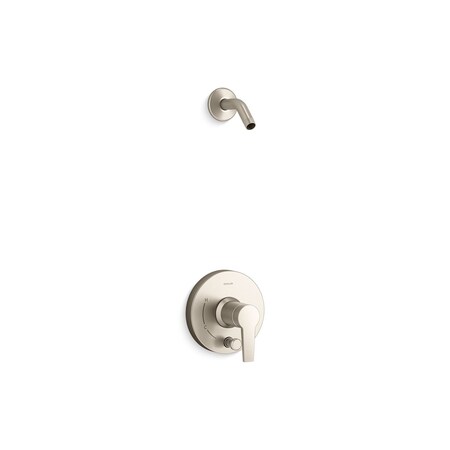 Kohler Pitch Rite-Temp Shower Trim Kit With Push-Button Diverter, Less Showerhead In Brushed Nickel T49989-4L-BN